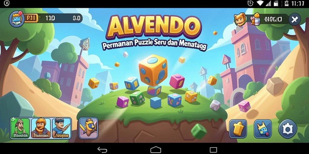 Tampilan gameplay ALVENDO yang menarik pada level Puzzle.