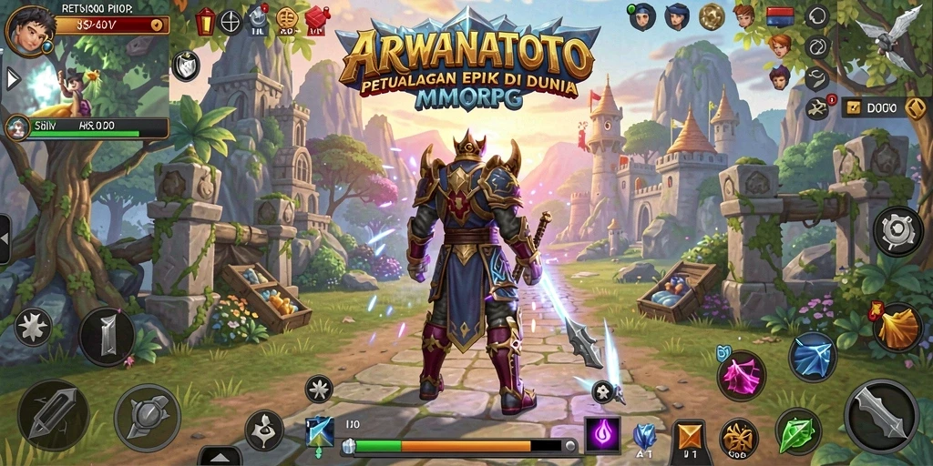 Tampilan gameplay ARWANATOTO yang seru dalam petualangan MMORPG.