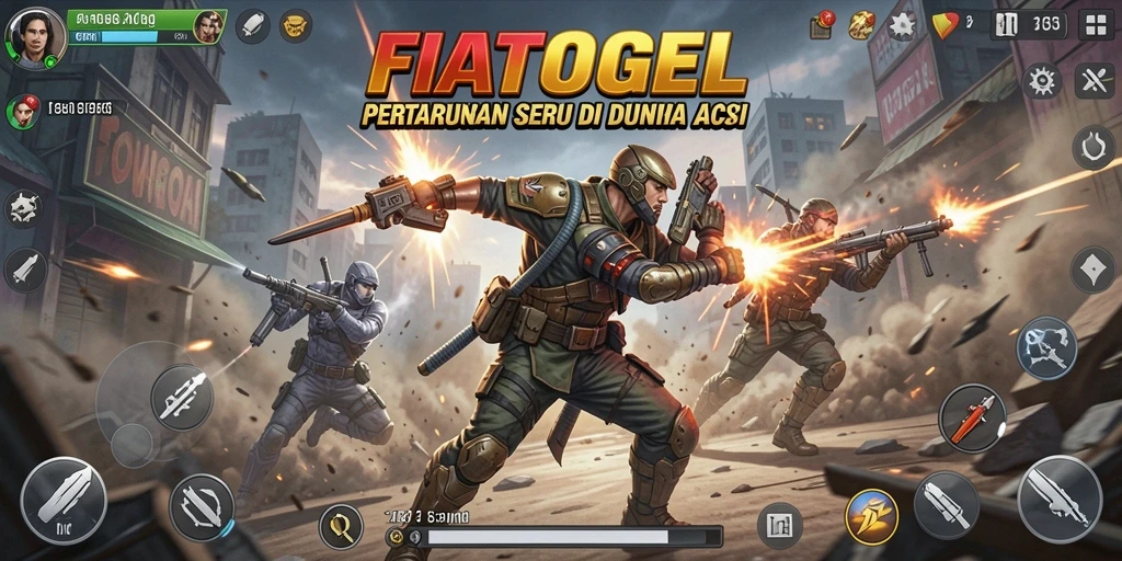 Screenshot utama FIATOGEL menampilkan aksi mendebarkan dalam gameplay.
