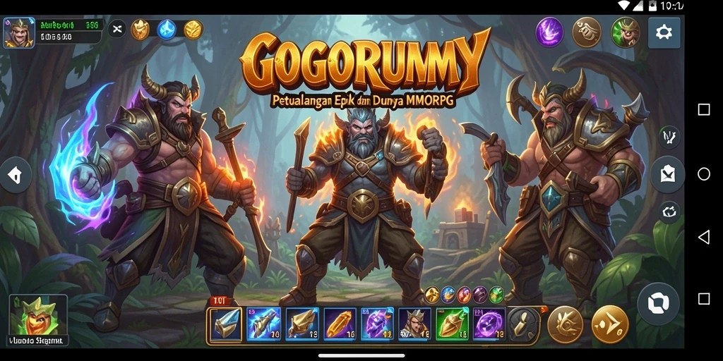 Tampilan screenshot yang menunjukkan aksi seru dalam GOGORUMMY.