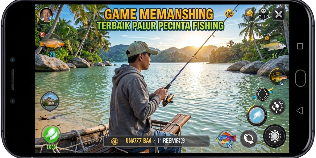 Screenshot permainan INA777 yang menampilkan aksi memancing seru.