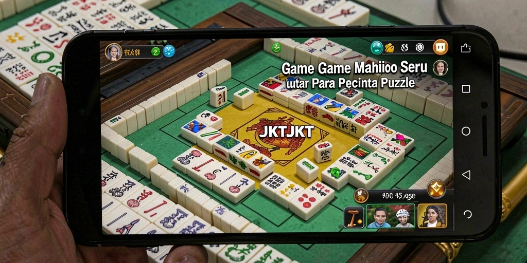 Tampilan menarik dari JKTJKT dengan gameplay Mahjong yang seru.