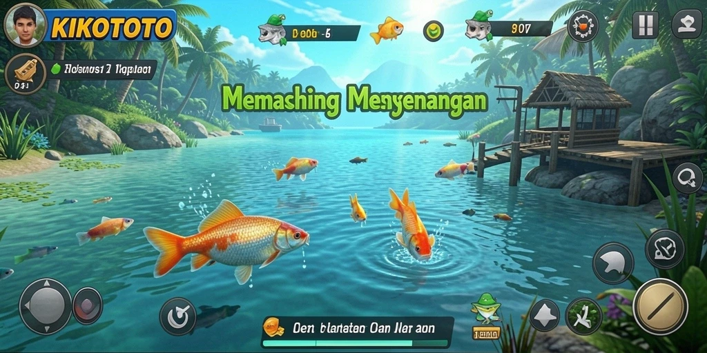 Screenshot KIKOTOTO menampilkan suasana seru saat memancing.