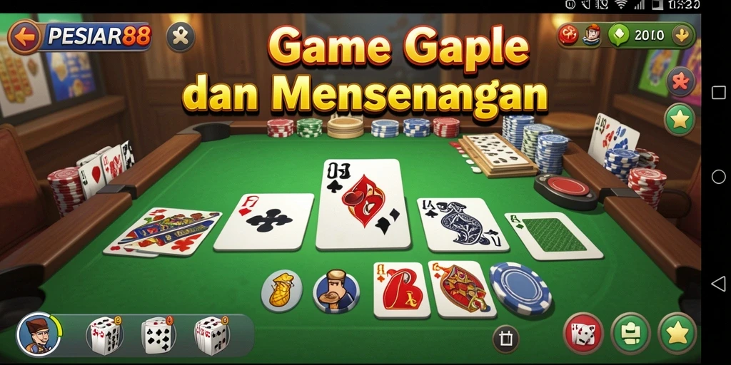 Screenshot PESIAR88 menunjukkan aksi seru permainan Gaple.