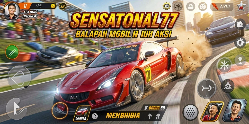 Gameplay SENSATIONAL77 menampilkan balapan yang mendebarkan dan grafis yang menawan.