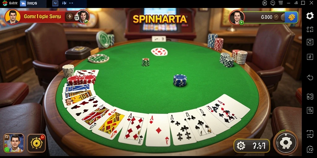 Skrinsut gameplay SPINHARTA menampilkan serunya bermain Gaple.