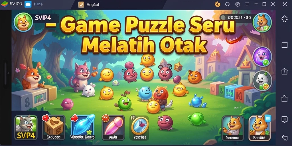 Tampilan gameplay SVIP4 dengan berbagai teka-teki menarik yang harus diselesaikan.