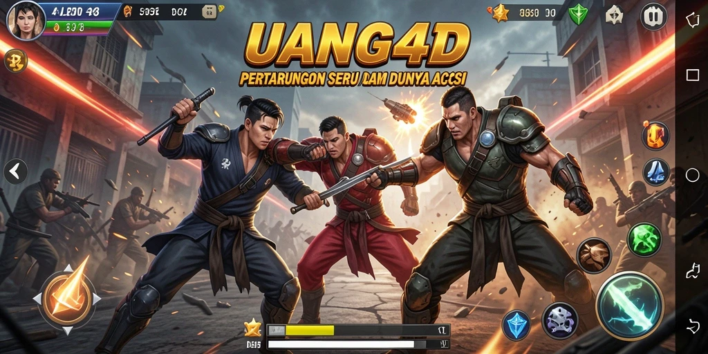 Tampilan aksi seru di UANG4D dengan pertarungan intens.