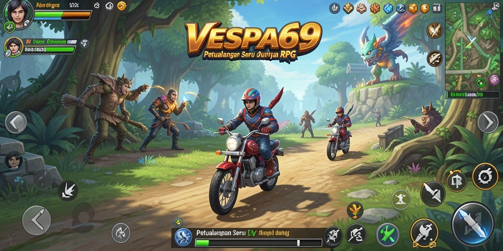 Tampilan gameplay VESPA69 dengan petualangan RPG yang menantang.