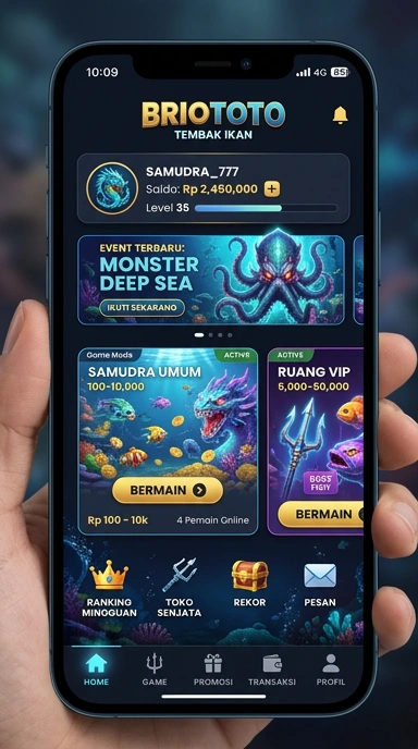 Pengguna sedang menjelajahi katalog aplikasi briototo.